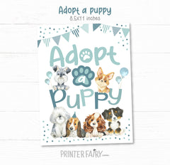 Puppy Adoption Party Games, Dog Birthday Activity Signs (Instant Download)