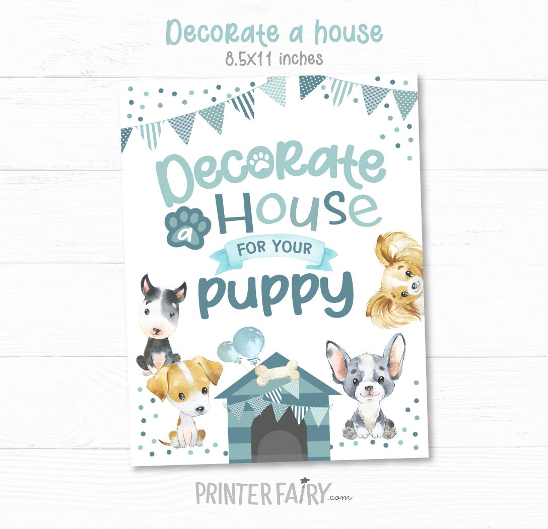 Puppy Adoption Party Games, Dog Birthday Activity Signs (Instant Download)