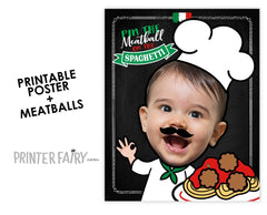 Personalized Pin the Meatball Game, Spaghetti Birthday Party Poster (Digital Download)