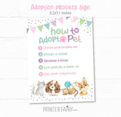 Puppy & Kitty Adoption Party Games, Pet Adoption Certificate (Digital Download)