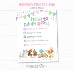 Puppy & Kitty Adoption Party Games, Pet Adoption Certificate (Digital Download)
