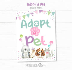 Puppy & Kitty Adoption Party Games, Pet Adoption Certificate (Digital Download)