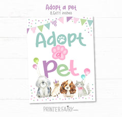 Puppy & Kitty Adoption Party Games, Pet Adoption Certificate (Digital Download)