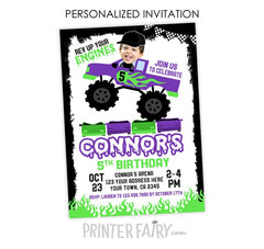 Monster Truck Birthday Invitation with Photo (Digital)