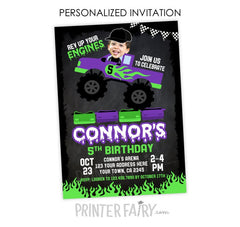 Monster Truck Birthday Invitation with Photo (Digital)