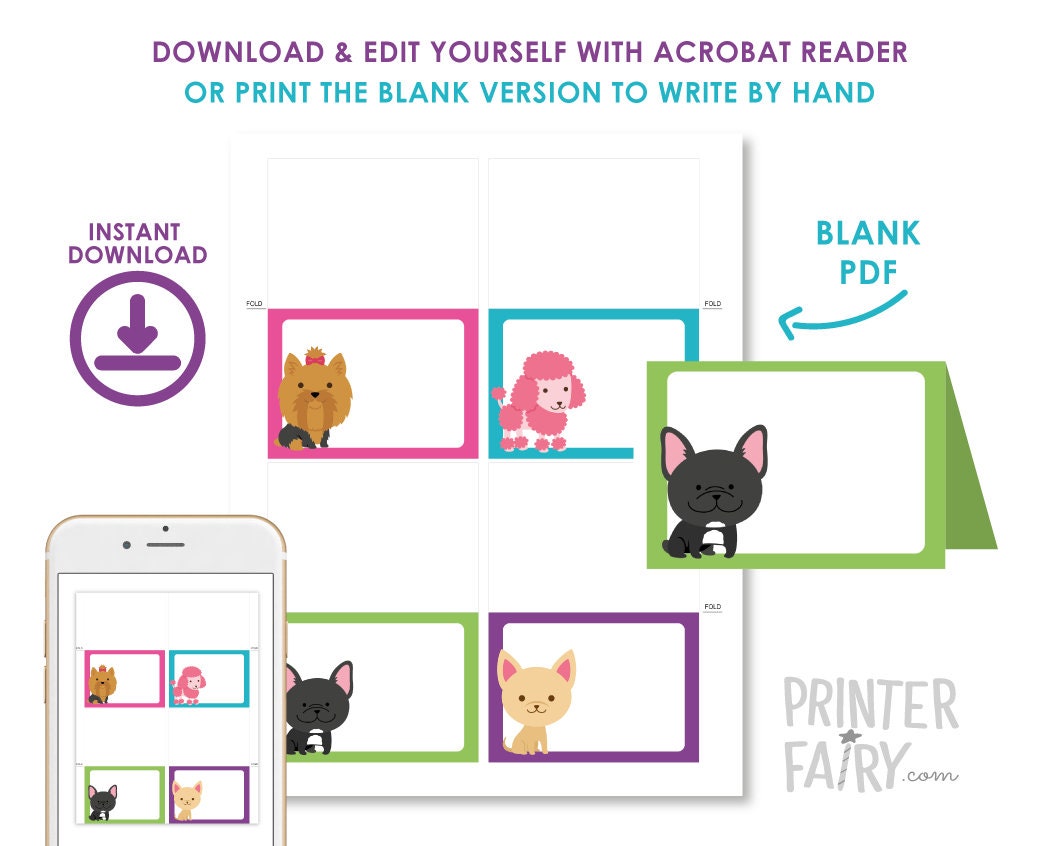 Puppy Food Labels, Pet Adoption Party, Puppy Birthday (Digital files)