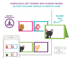 Puppy Food Labels, Pet Adoption Party, Puppy Birthday (Digital files)
