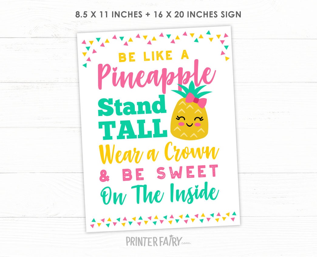 Pineapple Poster Nursery Printable Sign Decorations, INSTANT DOWNLOAD