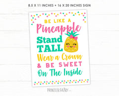 Pineapple Poster Nursery Printable Sign Decorations, INSTANT DOWNLOAD