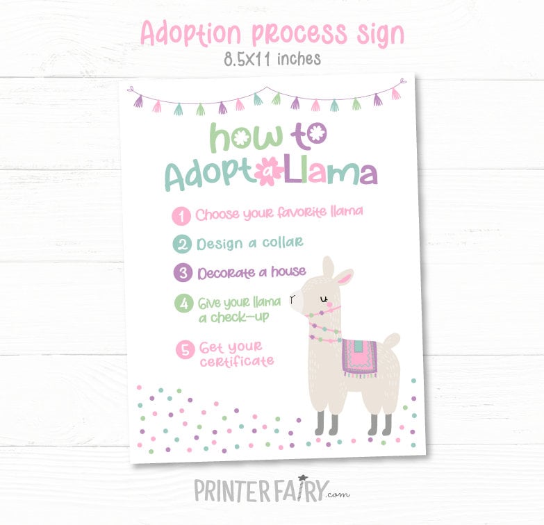 Llama Adoption Birthday Party Signs, Llama Hospital, Vet Check (Instant Download)