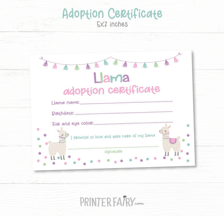Llama Adoption Birthday Party Signs, Llama Hospital, Vet Check (Instant Download)