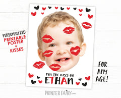 Valentine's Day Pin The Kiss Game Personalized with your Photo for any Age, Digital Design
