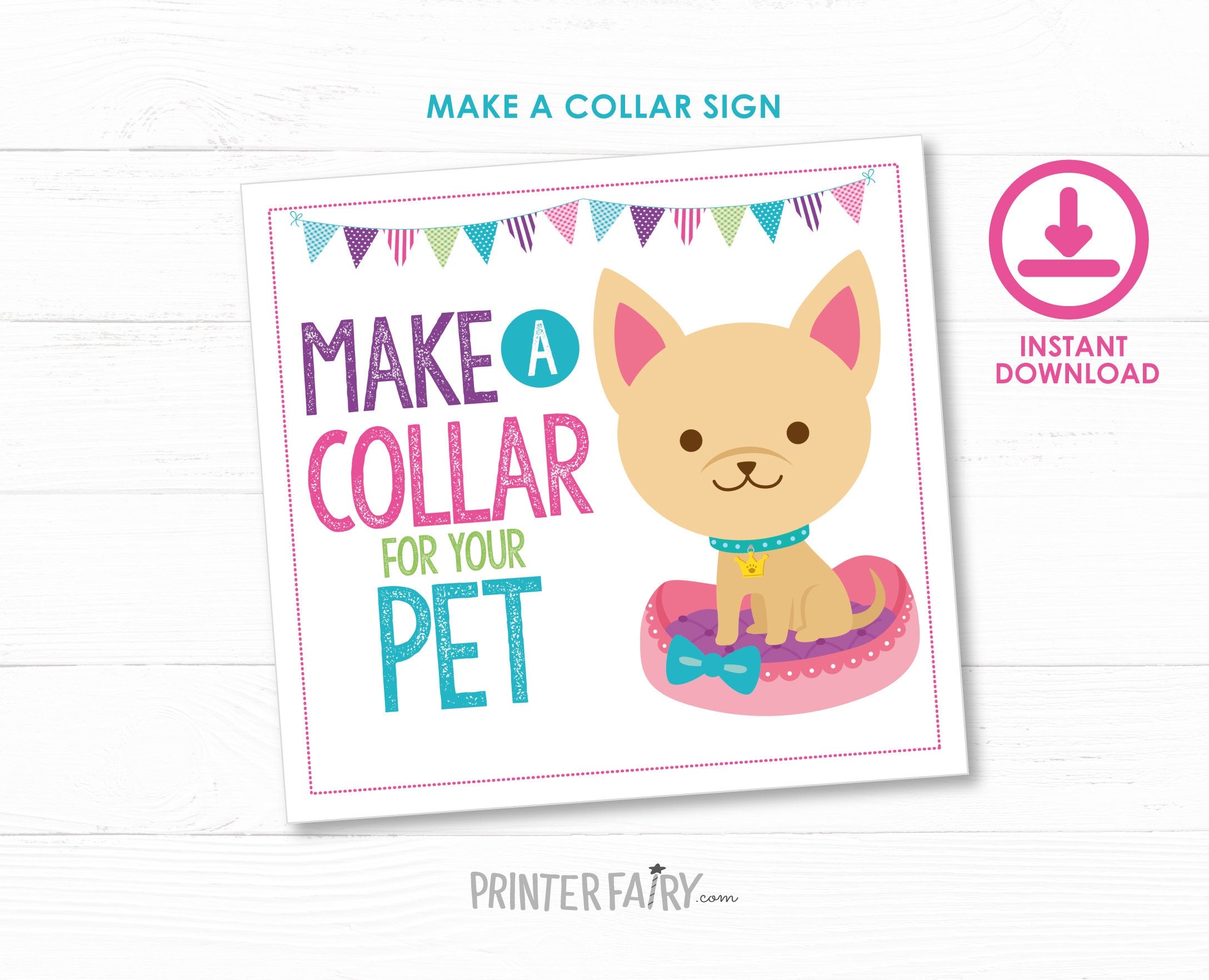 Pet Adoption Party Signs, Puppy Birthday Decor (Digital Download)