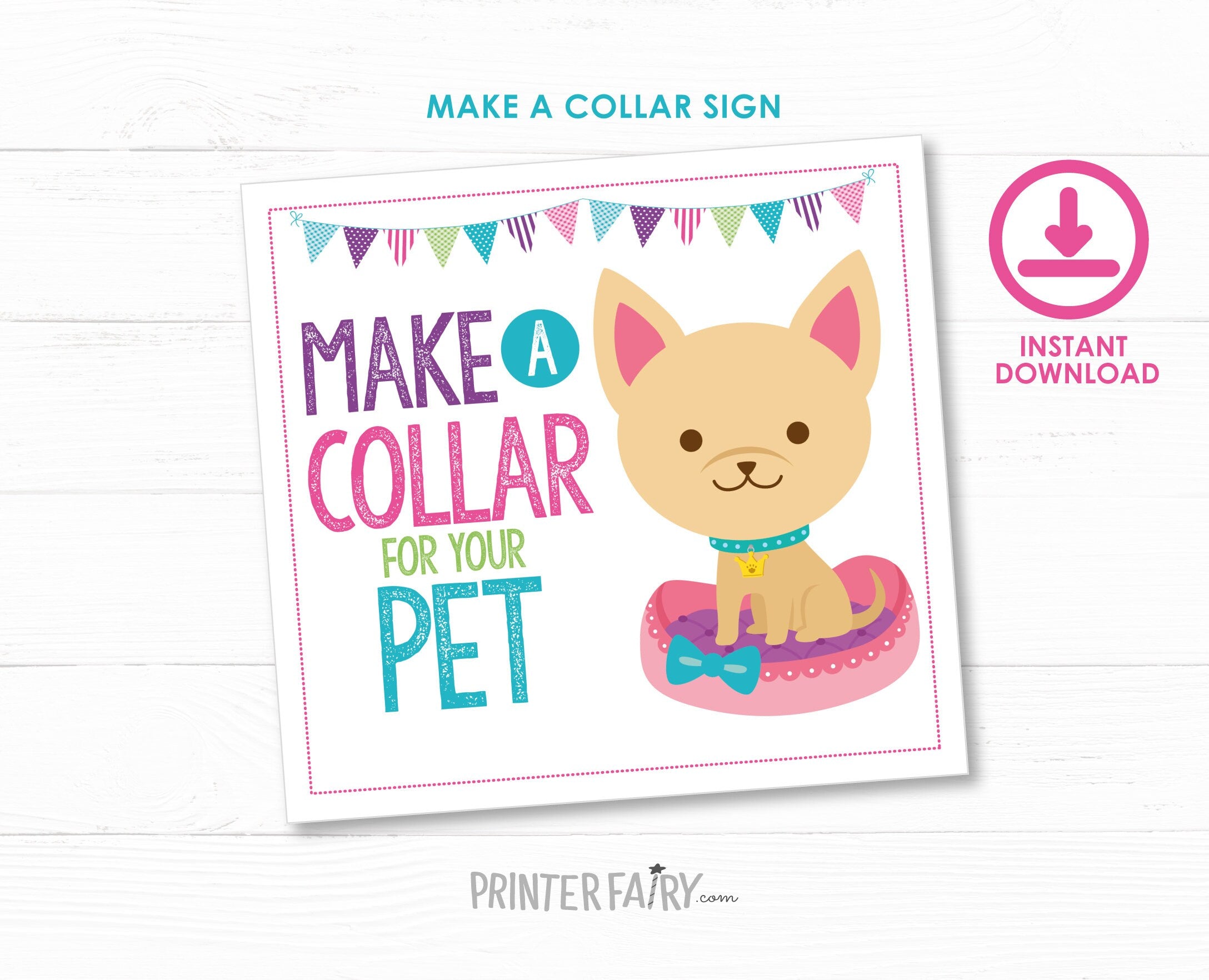 Pet Adoption Party Signs, Puppy Birthday Decor (Digital Download)