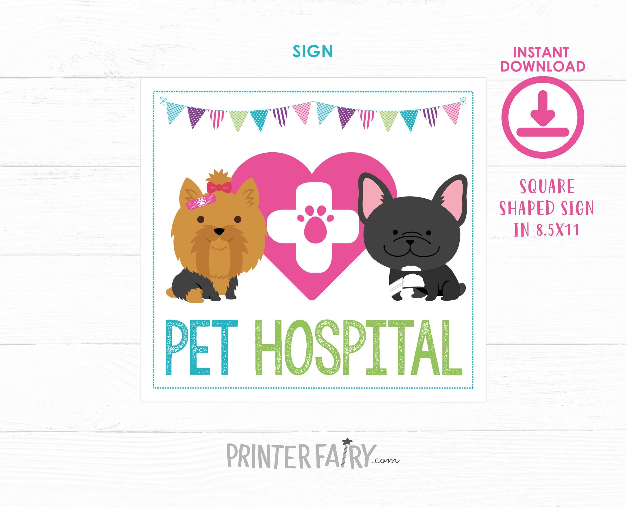 Pet Adoption Party Printables, Pet Hospital Vet Checkup (Digital Download)