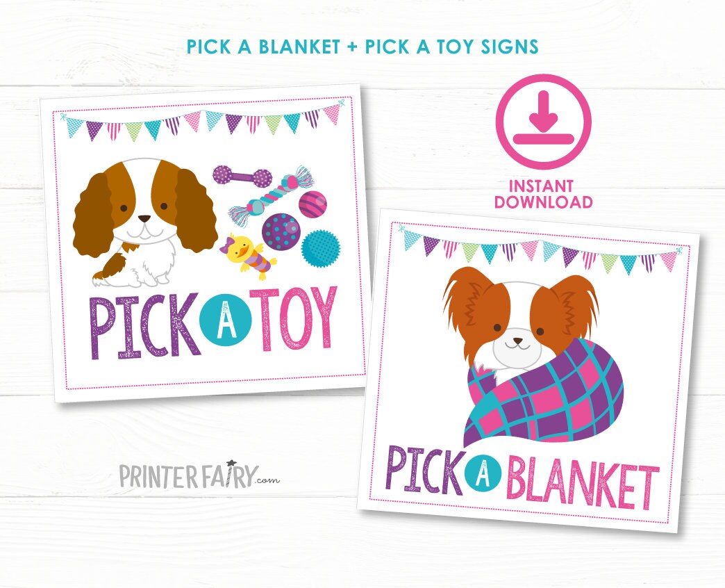 Pet Adoption Party Printable Signs, Puppy Birthday Decor (Digital Download)