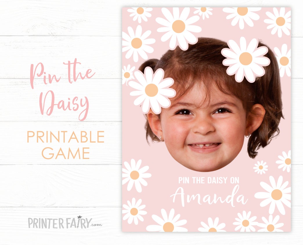 Personalized Daisy Birthday Party Game, Pin the Daisy Poster (Digital Download)