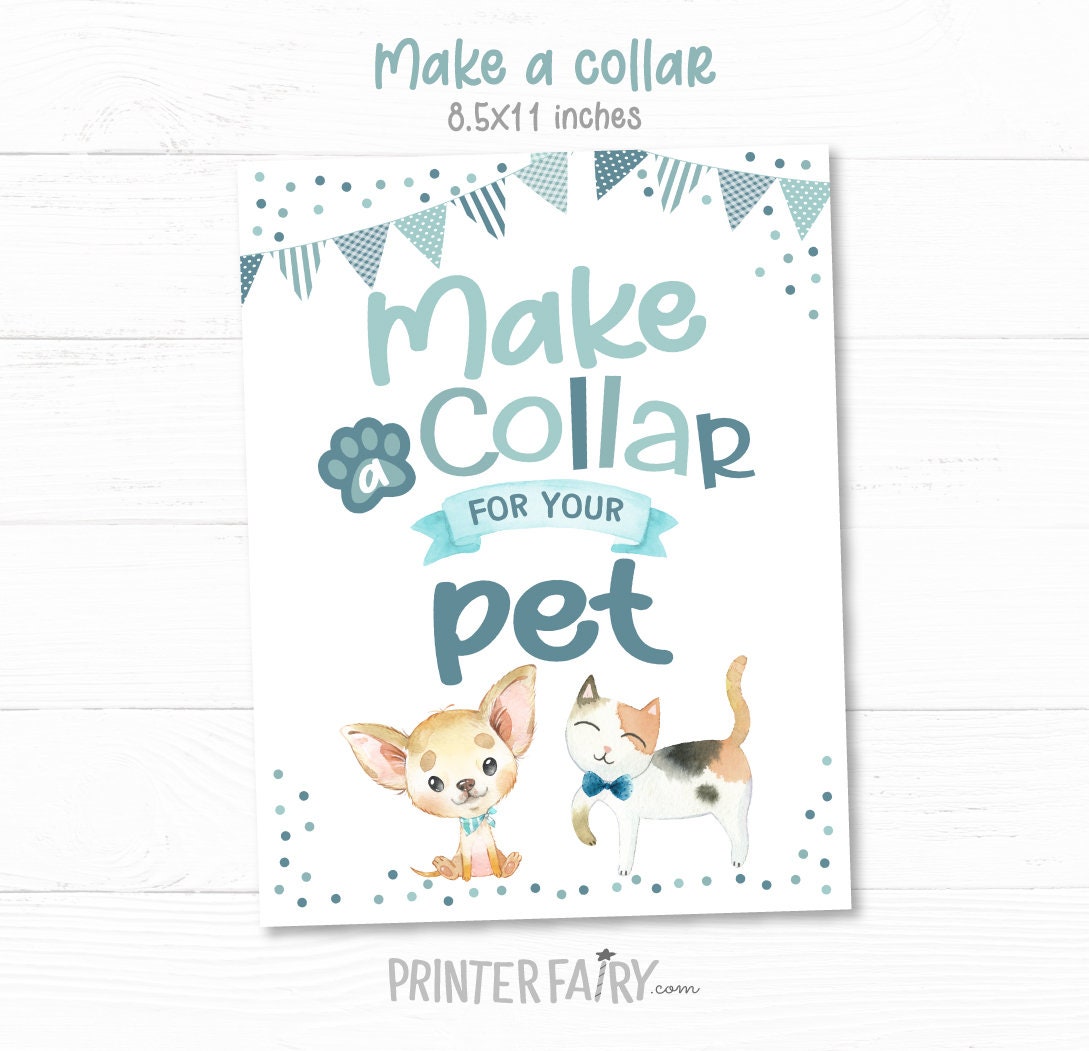 Puppies & Kitties Adoption Party Signs, Pet Birthday Decor (Instant Download)