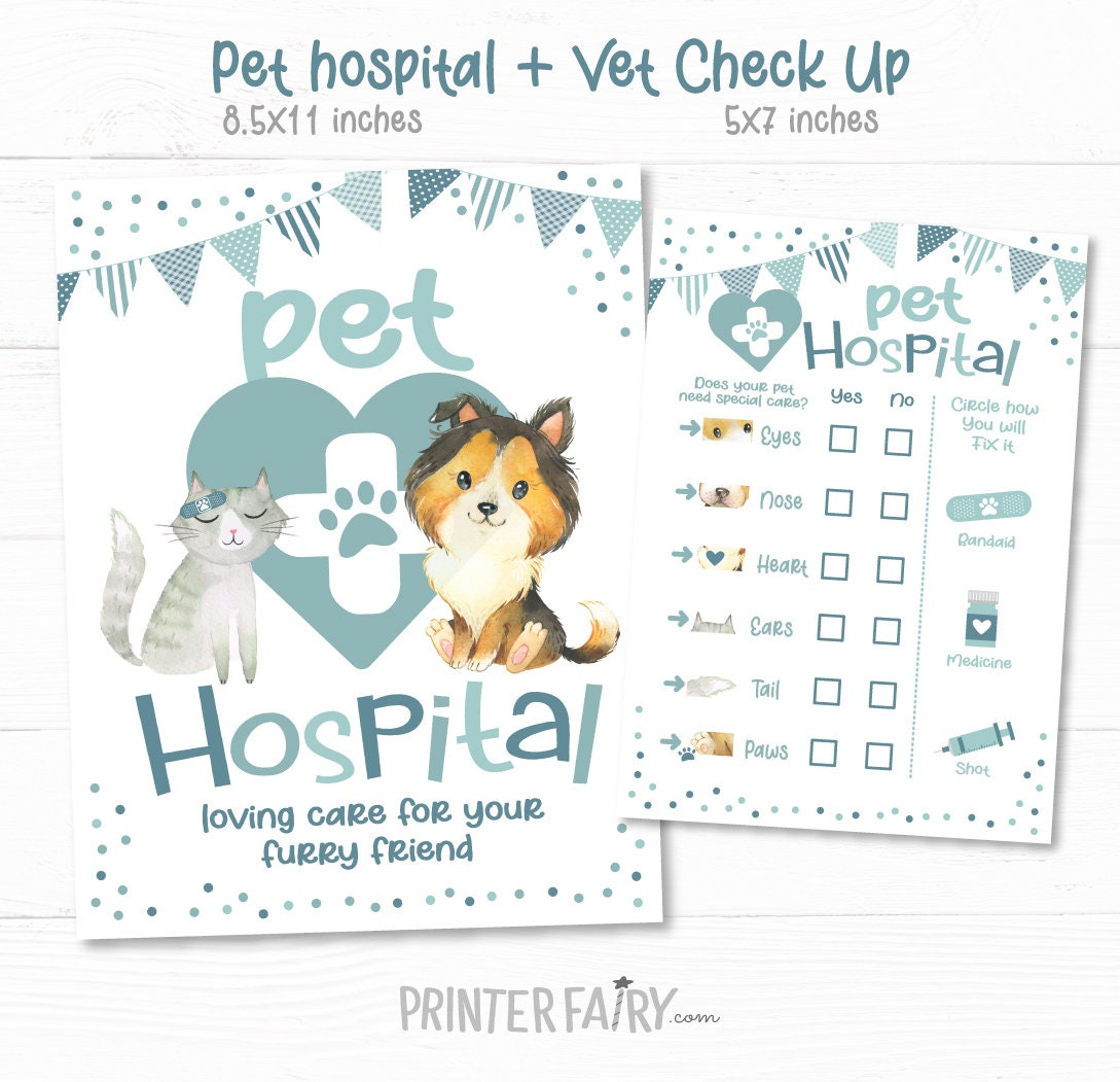 Puppies & Kitties Adoption Party Signs, Pet Birthday Decor (Instant Download)
