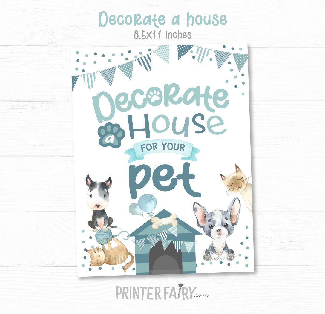 Puppies & Kitties Adoption Party Signs, Pet Birthday Decor (Instant Download)