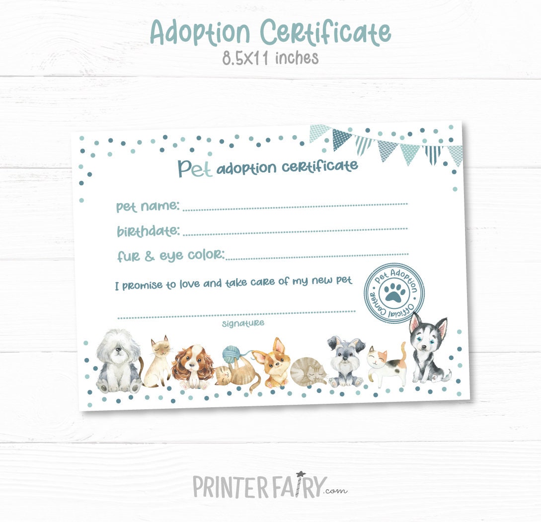 Puppies & Kitties Adoption Party Signs, Pet Birthday Decor (Instant Download)