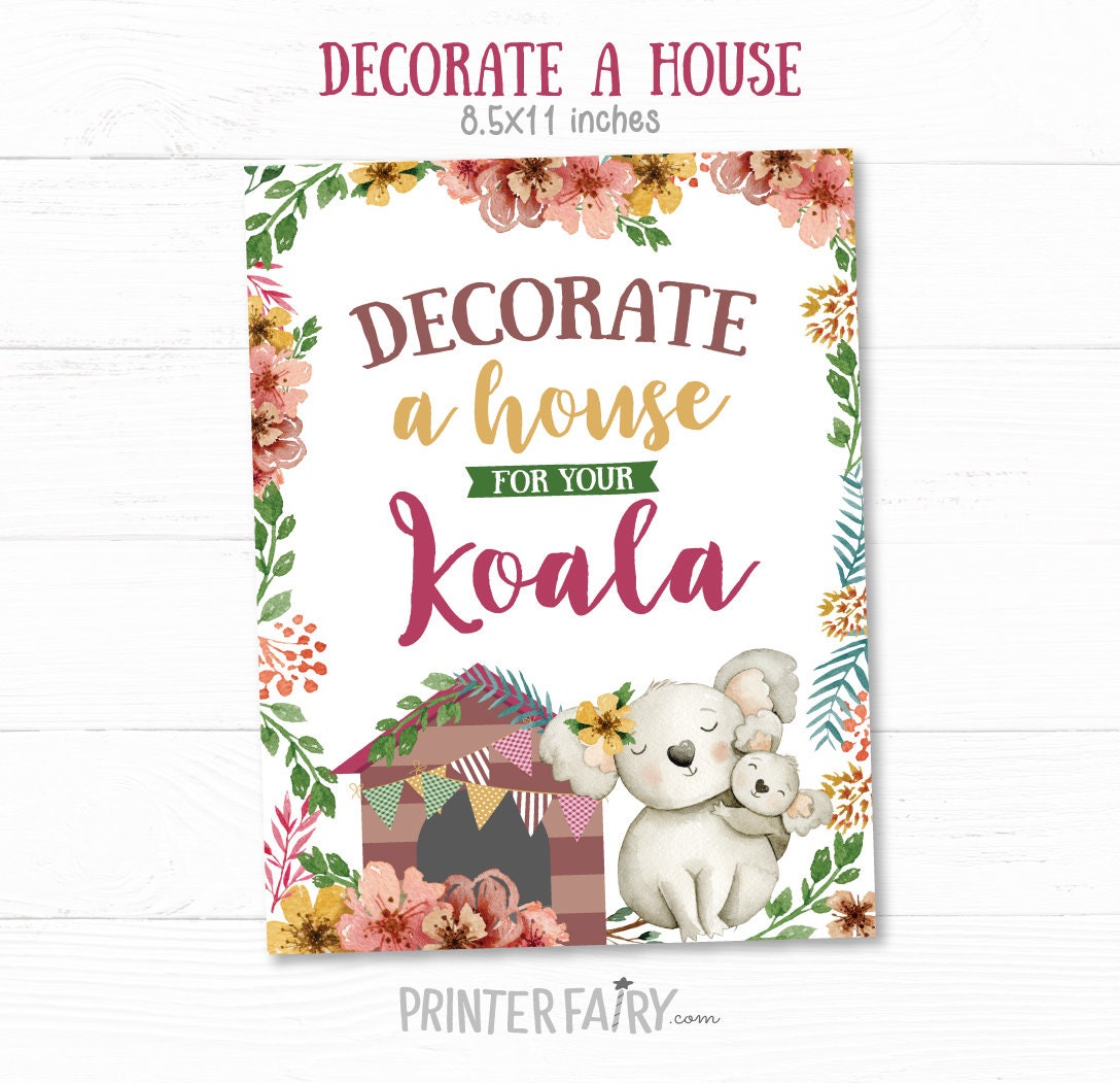 Koala Adoption Party Games, Printable Adoption Center Signs (Instant Download)