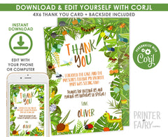 Bugs Birthday Thank You Cards, Insect Party, EDITABLE (Instant Download)