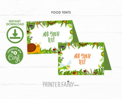 Bug Creepy Crawlers Food Tent Cards Printable Editable Label Template, Instant Download
