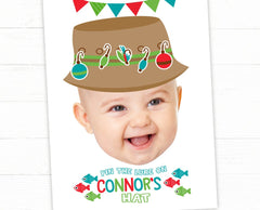Personalized Fishing Birthday Game, Pin the Lure Party Activity (Digital Download)