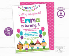 Editable Girl Birthday Invitation Template for Any Age, No Theme Birthday Invite, INSTANT DOWNLOAD