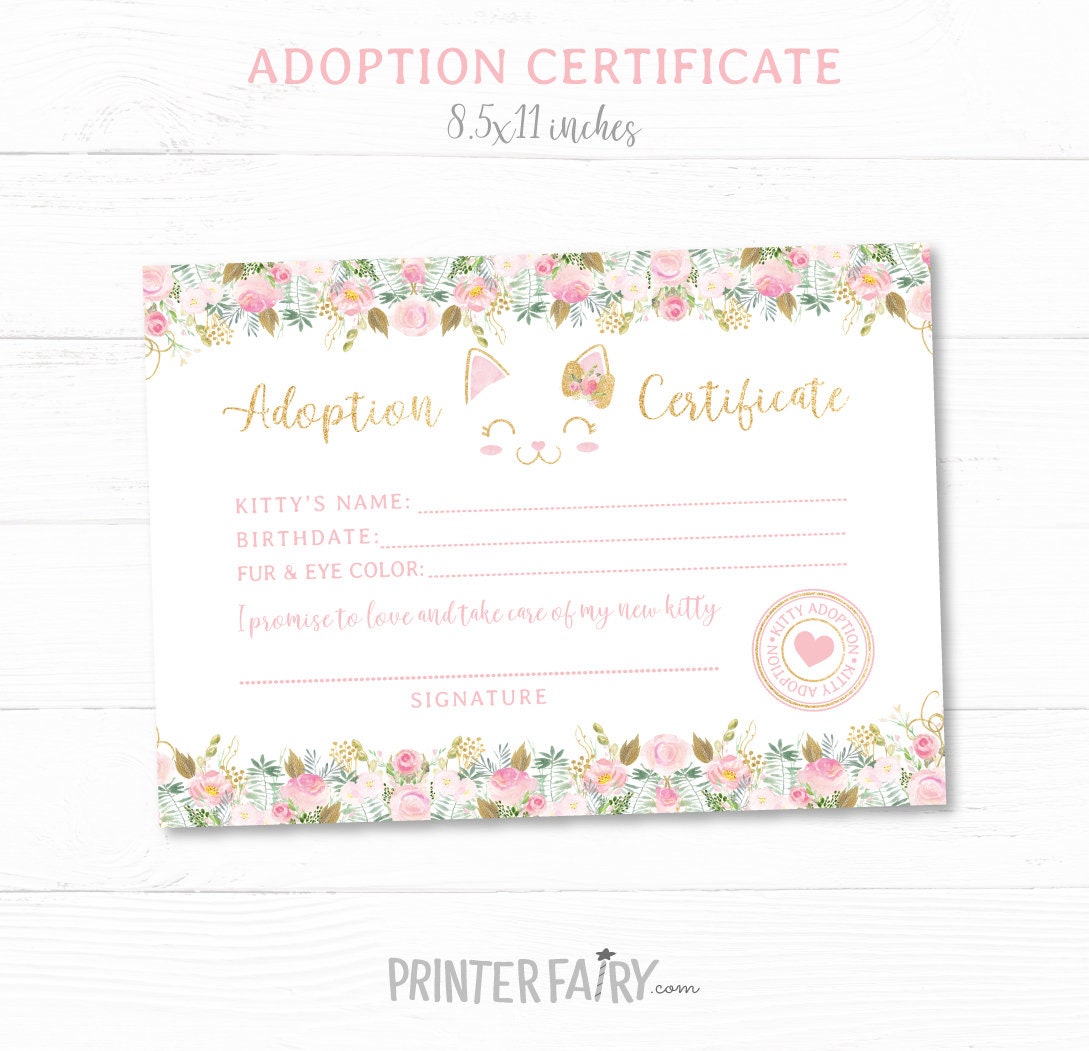 Kitty Party Games, Floral Cat Adoption Birthday (Instant Download)