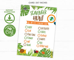 Bugs Scavenger Hunt Game Editable Template (Instant Download)