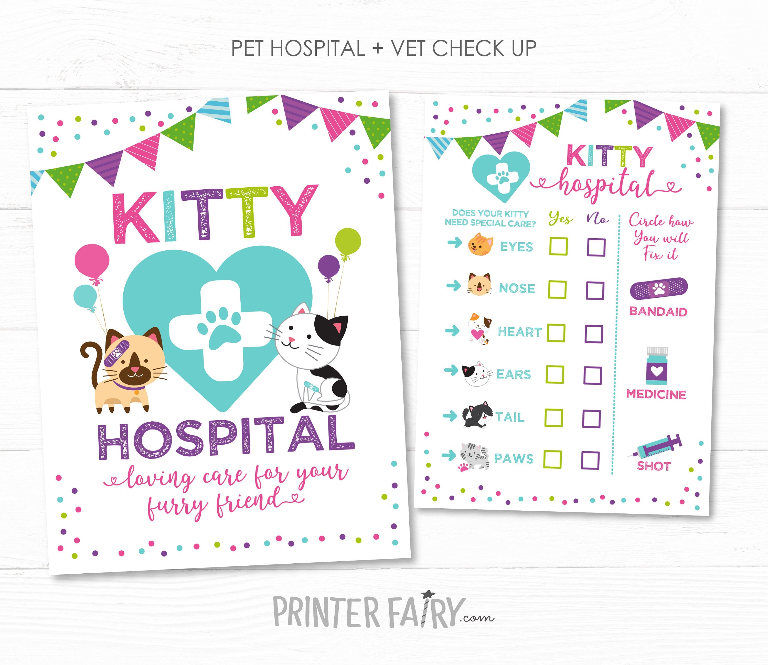 Kitty Cat Adoption Party Games, Kitten Birthday (Instant Download)