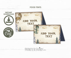 Dragon Birthday Party Printable Food Tents Table Decorations, Instant Download