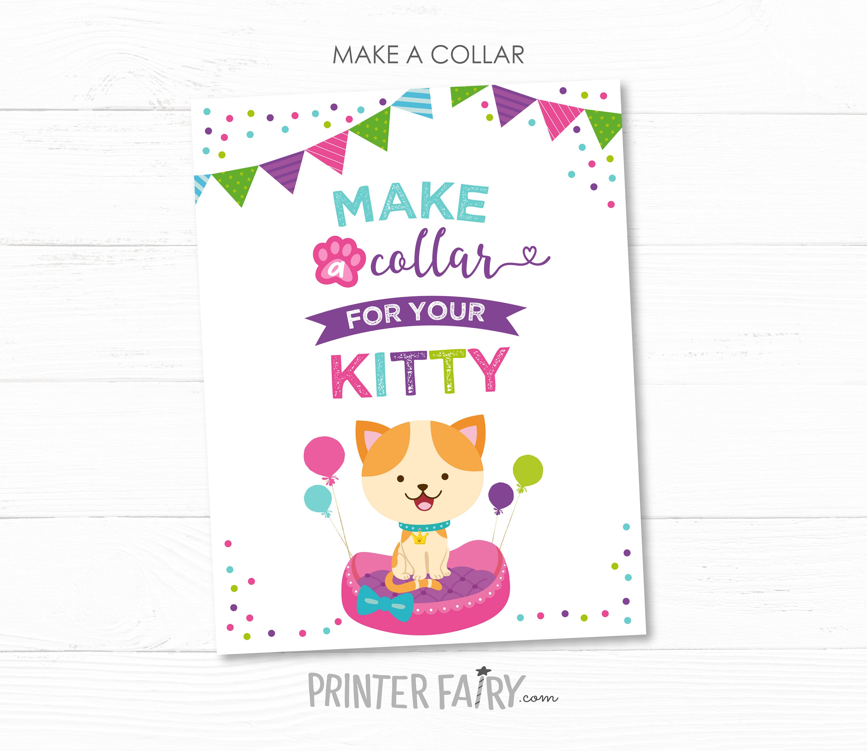 Kitty Cat Adoption Party Games, Kitten Birthday (Instant Download)