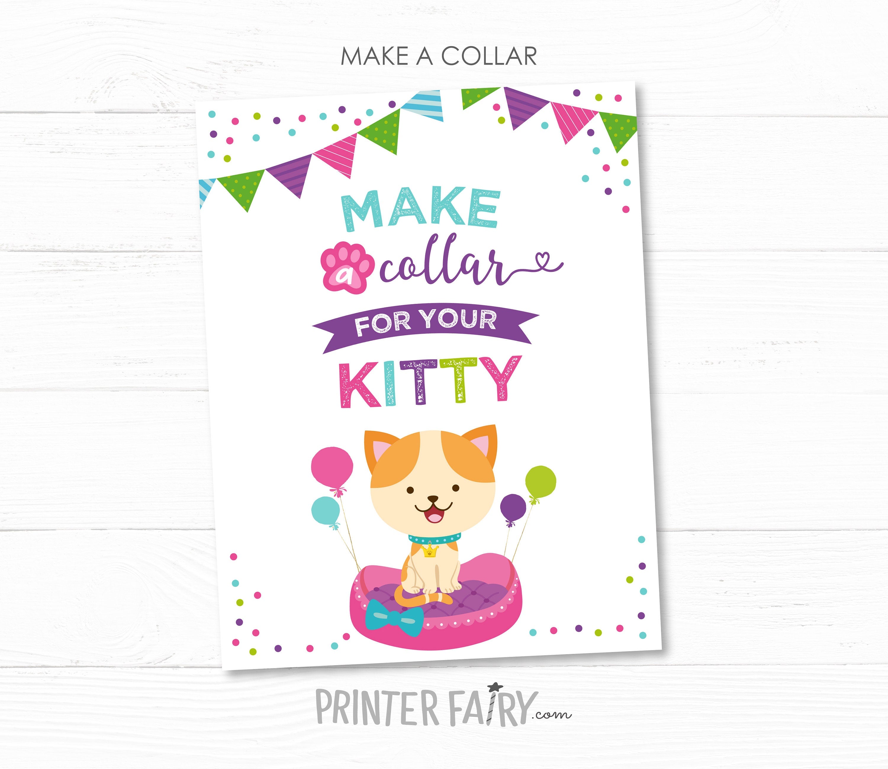Kitty Cat Adoption Party Games, Kitten Birthday (Instant Download)