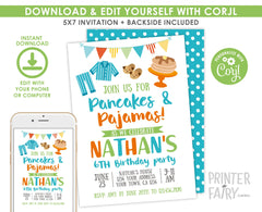 Sleepover Party Invitation Editable Template, Instant Download