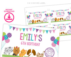 Editable Pet Adoption Party Gable Box Labels, Puppy Kitten Birthday Decorations (Digital Download)