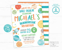 Space Birthday Invitation, Outer Space Party, Personalized Invite