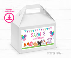 Editable Puppy Adoption Party Gable Box Labels, Pet Pawty Birthday Decorations (Instant Download)