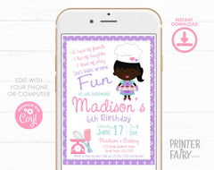 Editable Baking Birthday Invitation, Bakery Theme (Instant Download)