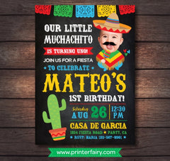 Fiesta Birthday Invitation Personalized with your Photo for any age, Digital or Printable Design