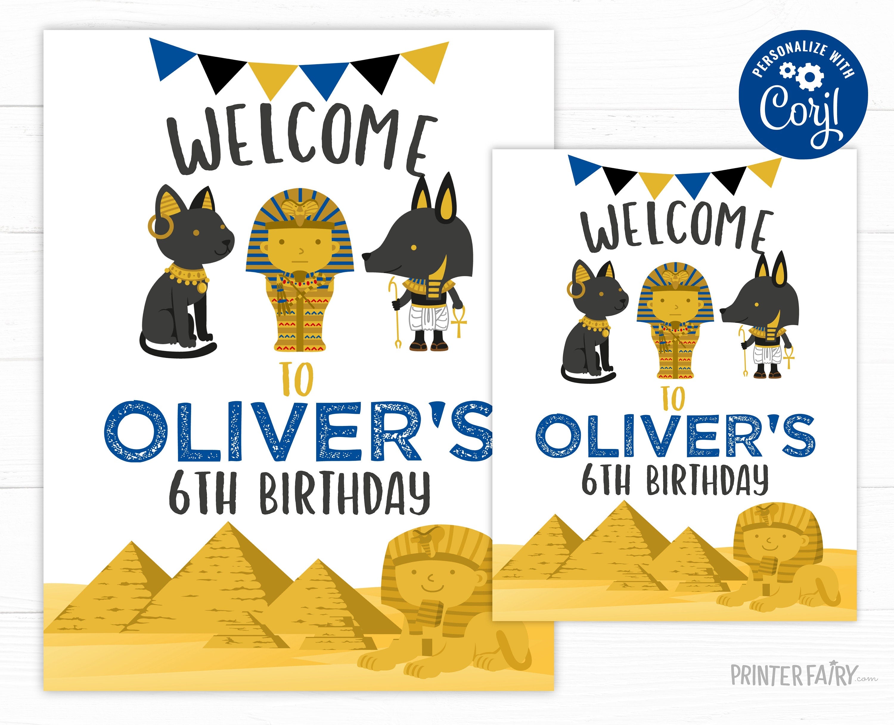 Egypt Birthday Party Welcome Sign Editable Template (Printable, Instant Download)