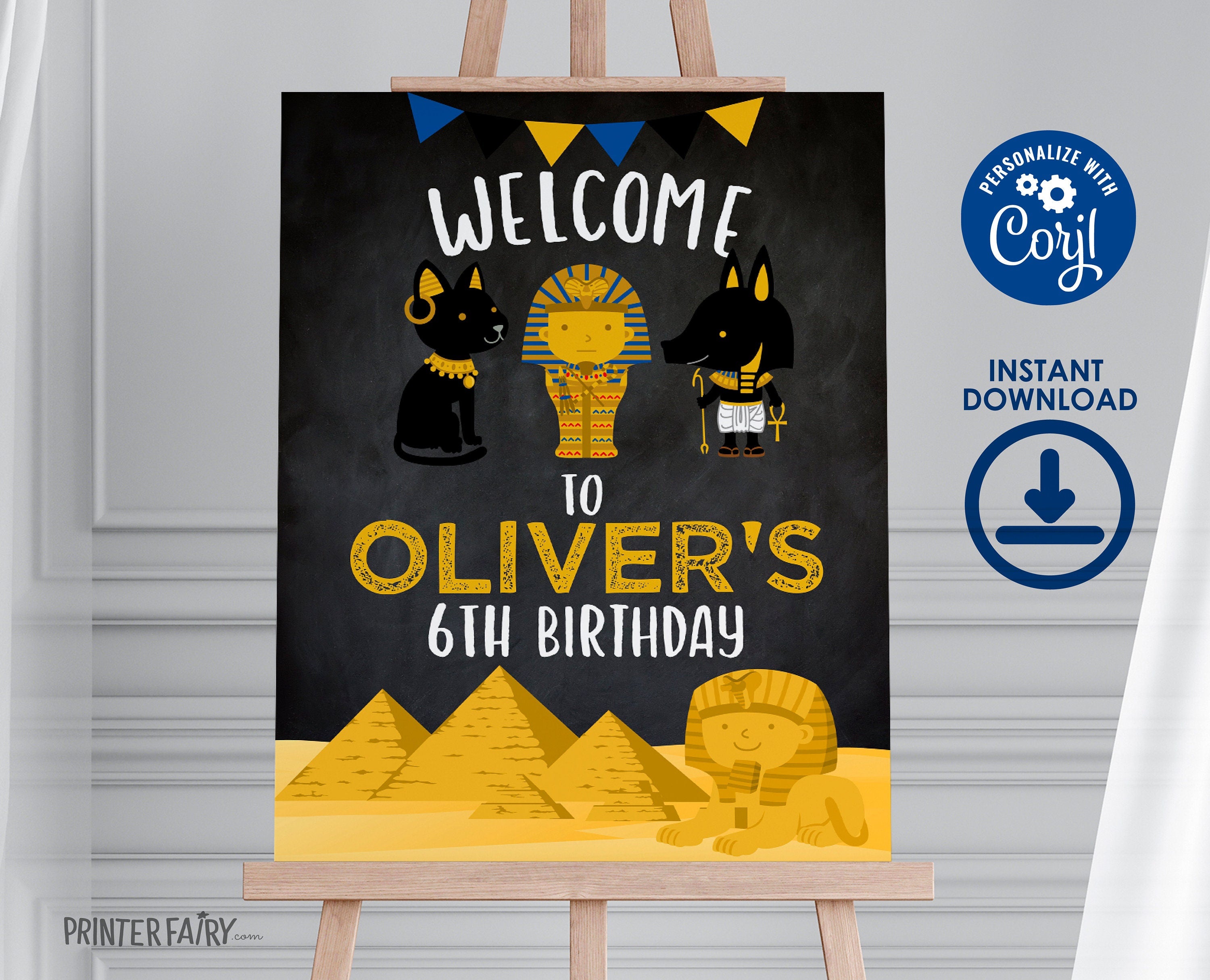 Egypt Birthday Party Welcome Sign Editable Template (Instant Download)