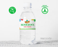 Editable Fiesta Birthday Water Bottle Labels, Mexican Party Decorations (Digital Download)
