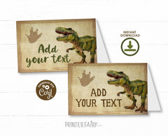 Editable Dinosaur Birthday Party Food Tents (Digital Download)