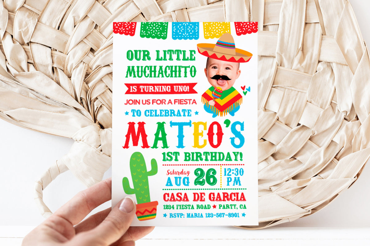 Fiesta Birthday Invitation, Muchachito Theme (Digital Personalized Invitation)