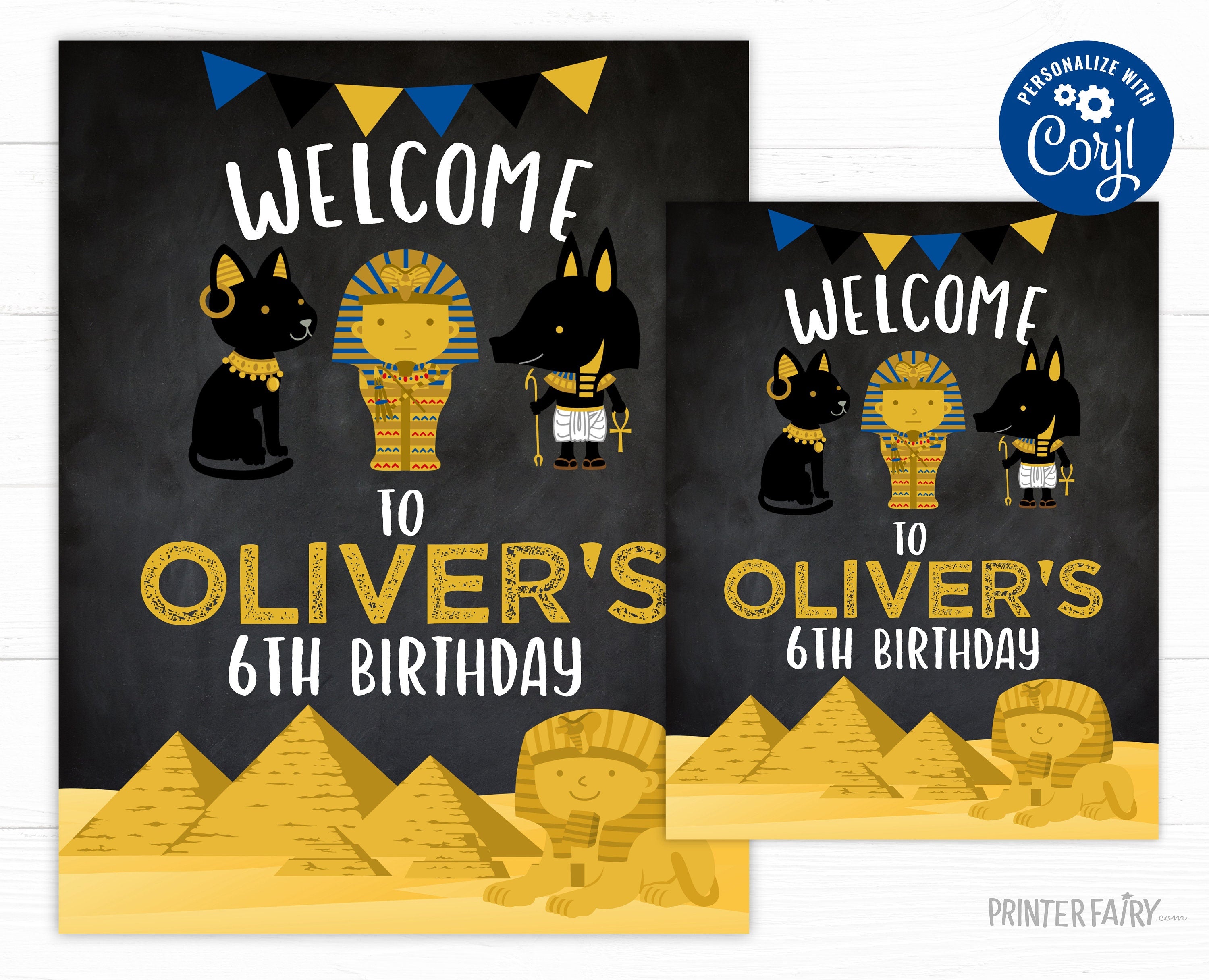 Egypt Birthday Party Welcome Sign Editable Template (Instant Download)