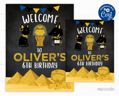 Egypt Birthday Party Welcome Sign Editable Template (Instant Download)