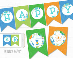 Editable Science Birthday Party Banner (Digital Download)